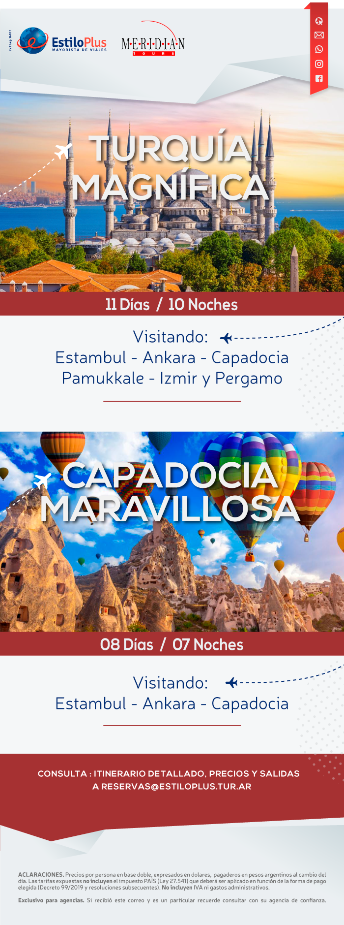 Turquía en oferta con Mapaplus. Desde 375 dólares por pasajero en base doble. Salidas 8 y 15 de Enero, 5 y 26 de Febrero. 12 y 19 de Marzo.