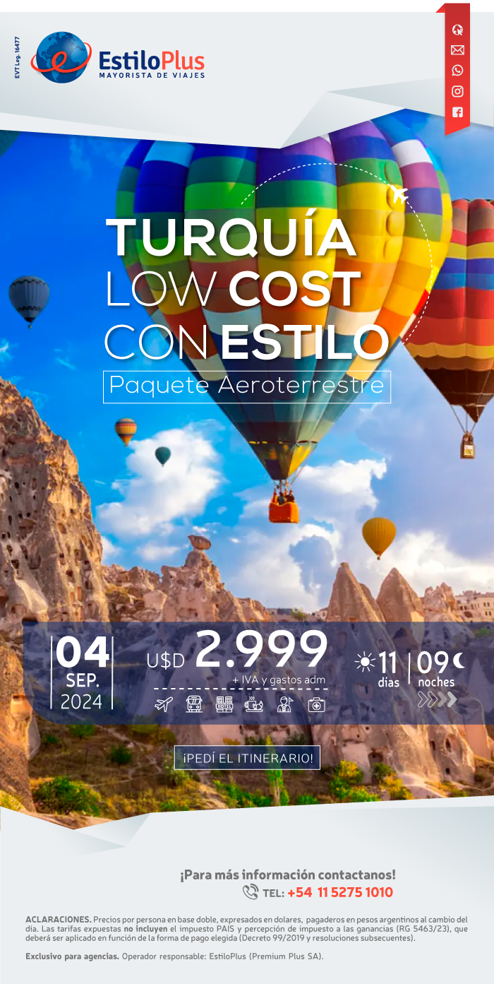 Turquía en oferta con Mapaplus. Desde 375 dólares por pasajero en base doble. Salidas 8 y 15 de Enero, 5 y 26 de Febrero. 12 y 19 de Marzo.