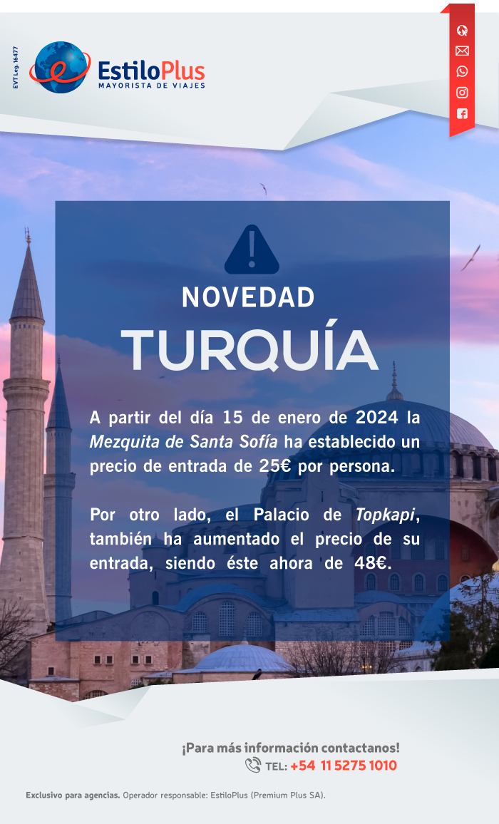Turquía en oferta con Mapaplus. Desde 375 dólares por pasajero en base doble. Salidas 8 y 15 de Enero, 5 y 26 de Febrero. 12 y 19 de Marzo.
