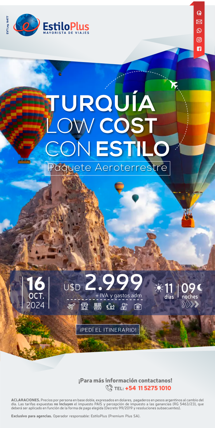 Turquía en oferta con Mapaplus. Desde 375 dólares por pasajero en base doble. Salidas 8 y 15 de Enero, 5 y 26 de Febrero. 12 y 19 de Marzo.