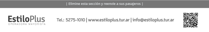 Estilo Plus Mayorista de Viajes. Teléfono 52751010. Mail info@estiloplus.tur.ar. Web www.estiloplus.tur.ar.