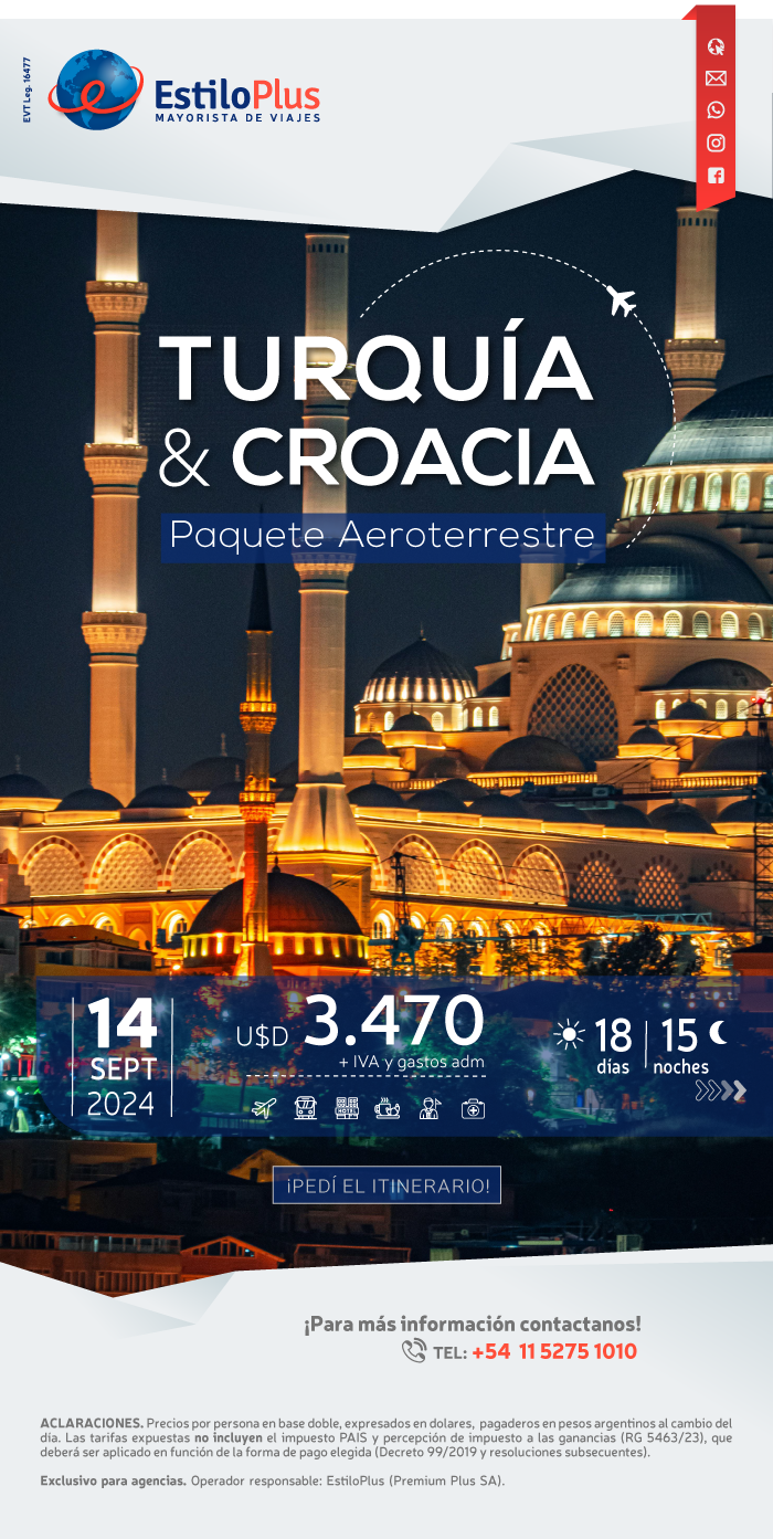 Turquía en oferta con Mapaplus. Desde 375 dólares por pasajero en base doble. Salidas 8 y 15 de Enero, 5 y 26 de Febrero. 12 y 19 de Marzo.