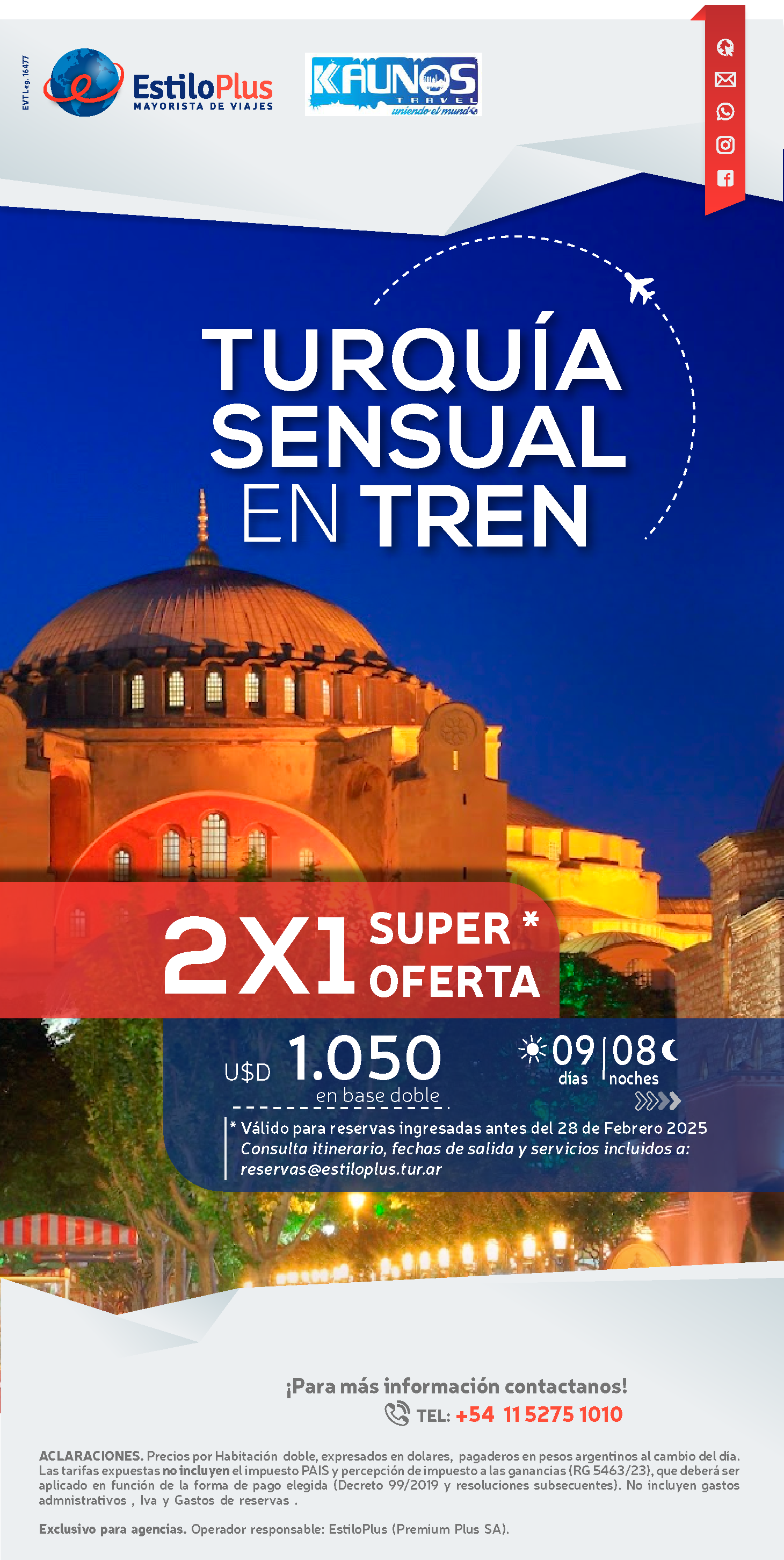 Turquía en oferta con Mapaplus. Desde 375 dólares por pasajero en base doble. Salidas 8 y 15 de Enero, 5 y 26 de Febrero. 12 y 19 de Marzo.