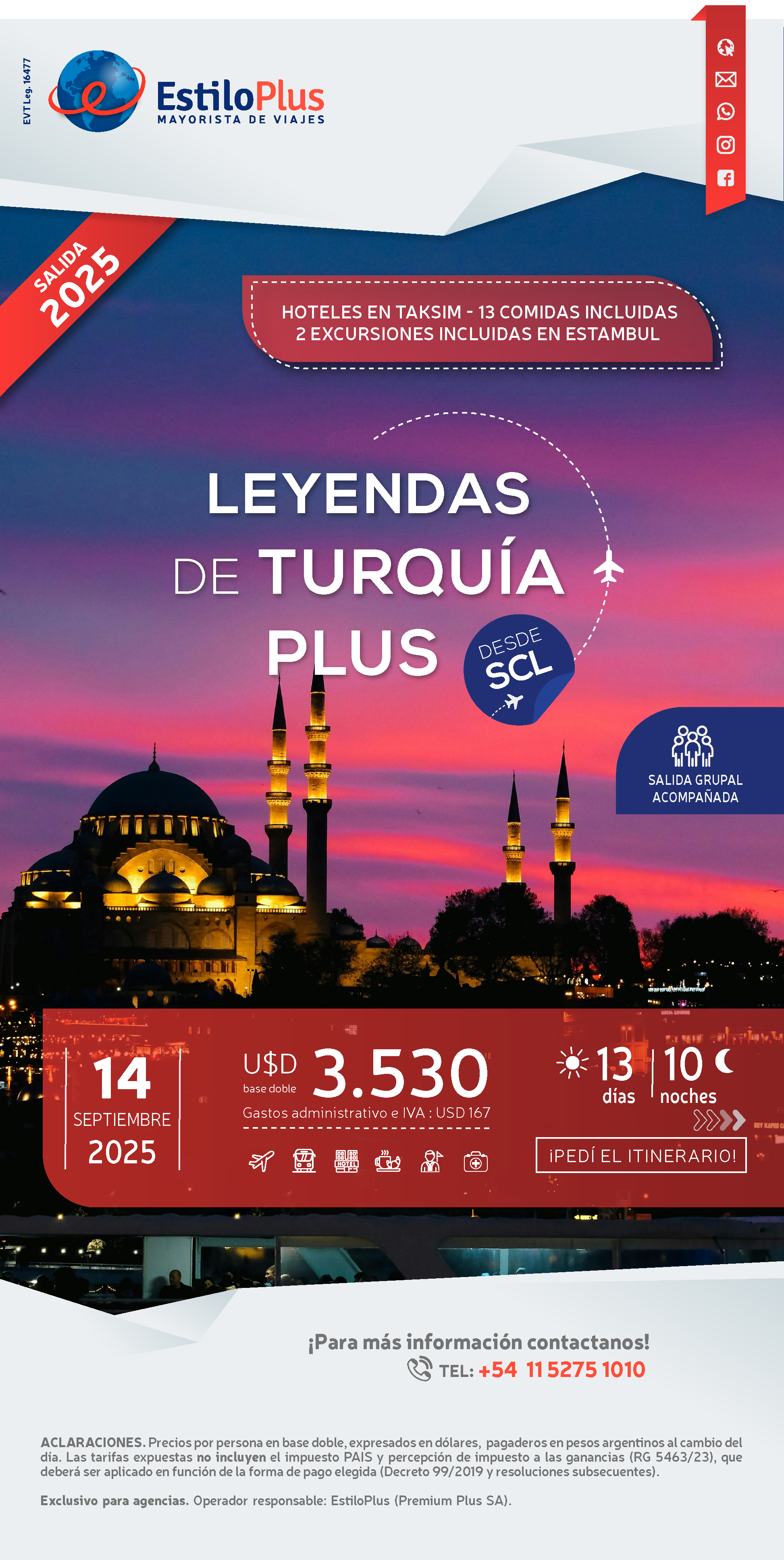 Turquía en oferta con Mapaplus. Desde 375 dólares por pasajero en base doble. Salidas 8 y 15 de Enero, 5 y 26 de Febrero. 12 y 19 de Marzo.