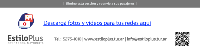 Estilo Plus Mayorista de Viajes. Teléfono 52751010. Mail info@estiloplus.tur.ar. Web www.estiloplus.tur.ar.